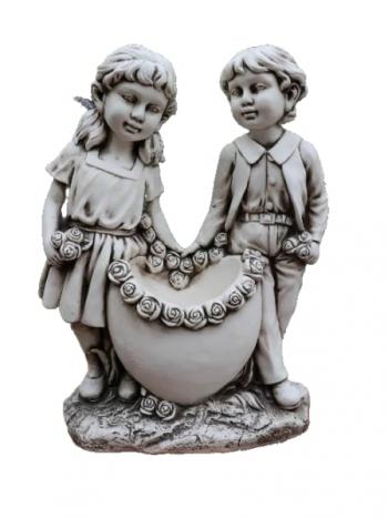 Girl & Boy with Heart Planter