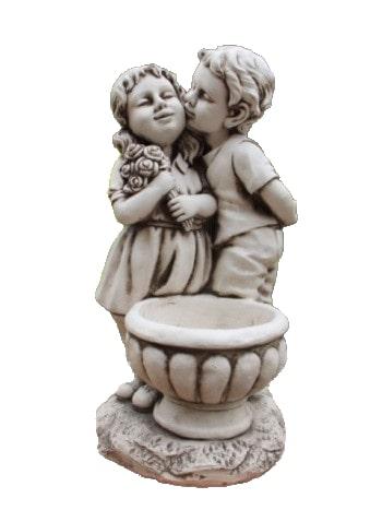 Boy & Girl Kissing by Pot